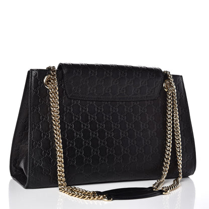 Gucci Guccissima Large Emily Chain Shoulder Bag Black 3 of 13