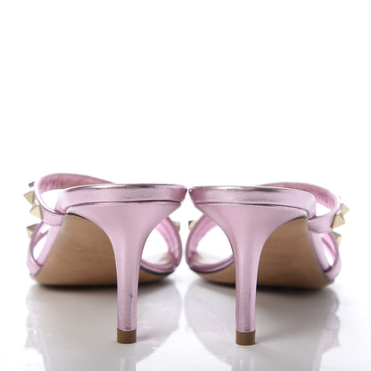 Valentino Garavani Metallic Nappa Rockstud 60mm Slide Sandals 36.5 Giacinto 6 of 10