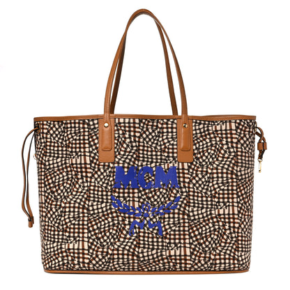 MCM Visetos Large Liz Reversible Shopper Tote Cognac 3 of 24