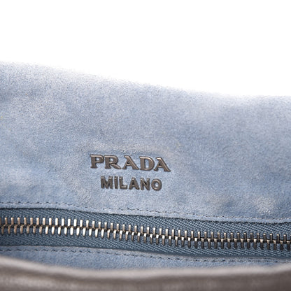 Prada Glace Calf Studded Etiquette Flap Marmo Astrale 7 of 10
