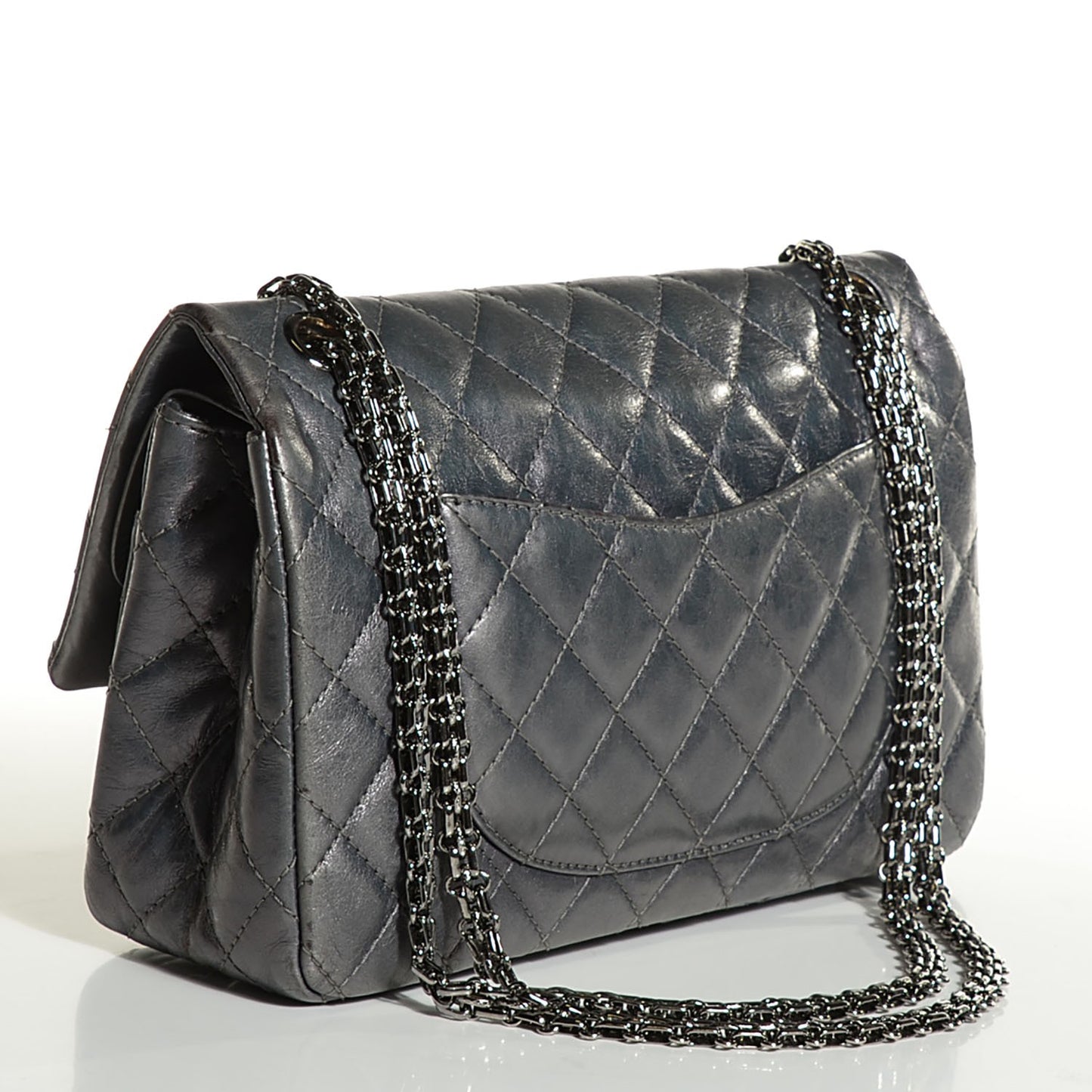 Metallic Aged Calfskin 2.55 Reissue 226 Flap Dark Silver