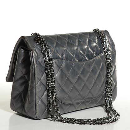 Chanel Metallic Aged Calfskin 2.55 Reissue 226 Flap Dark Silver 12 of 18