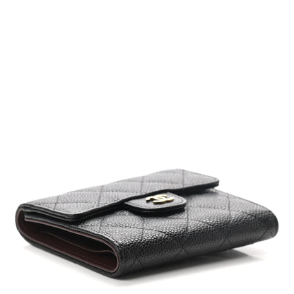 Chanel Caviar Quilted Compact Flap Wallet Black 4 of 7
