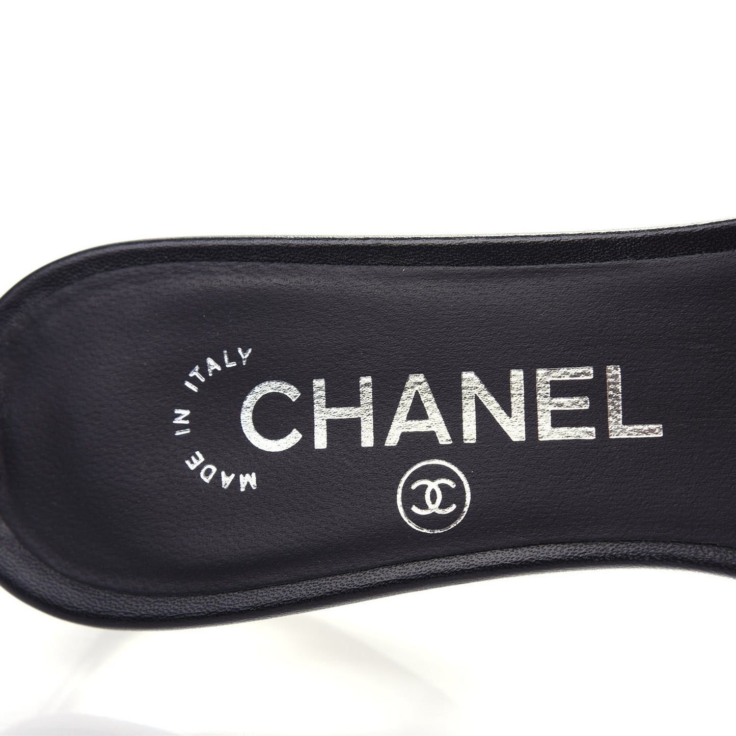 PVC Lambskin Logo Mules 35.5 Black