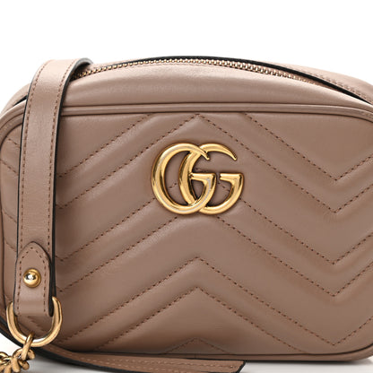 Gucci Calfskin Matelasse Mini GG Marmont Chain Shoulder Bag Porcelain Rose 8 of 11