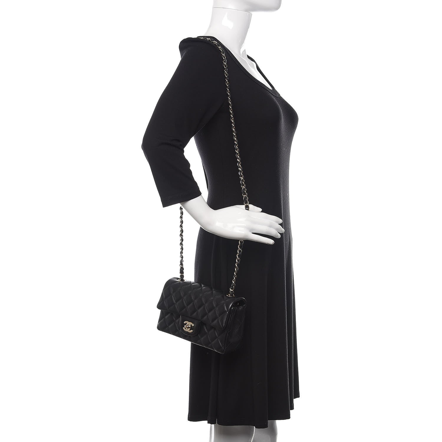 Chanel Lambskin Quilted Mini Rectangular Flap Black 2 of 11