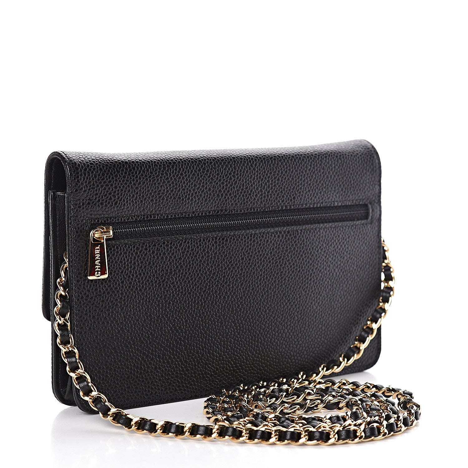 Chanel Caviar Timeless CC Wallet On Chain WOC Black 3 of 13