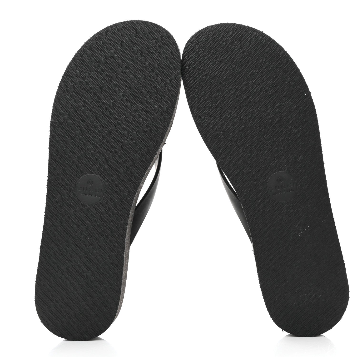 Gucci Rubber Chevron Womens GG Thong Sandals 38 38 Black 5 of 9
