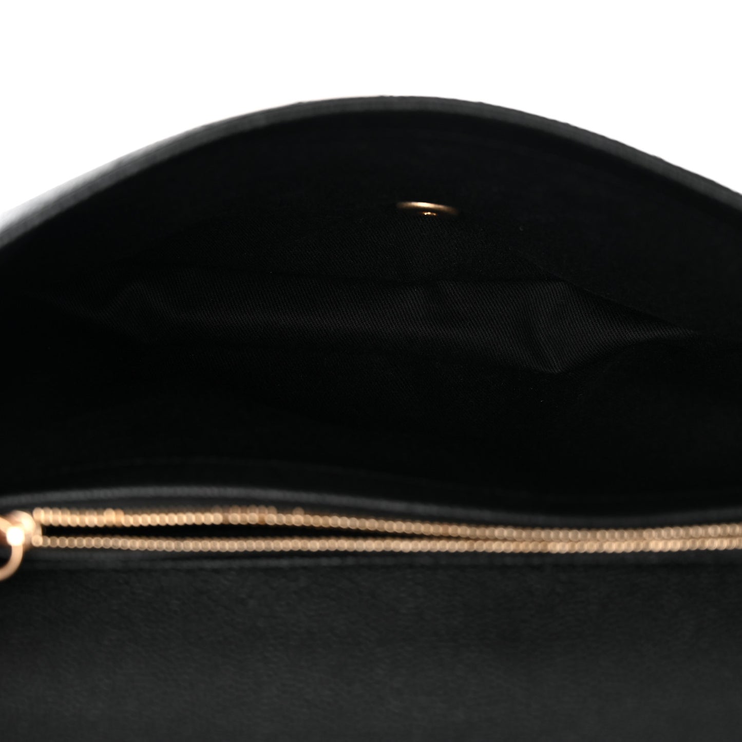 Grained Calfskin Stitched Flap Black