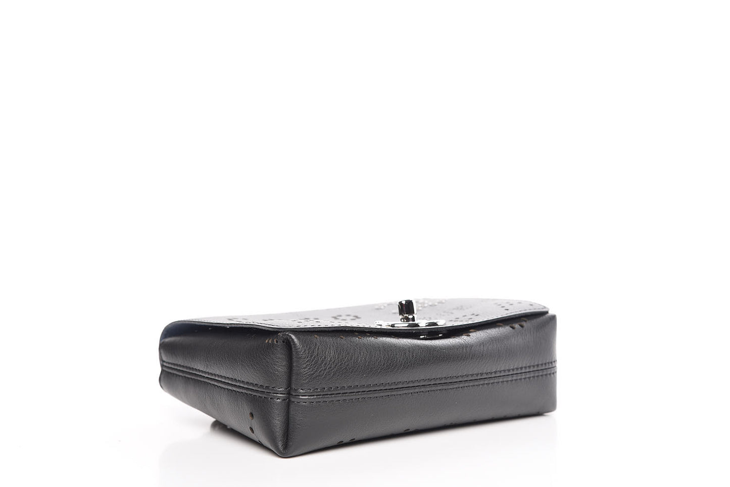 Calfskin Eyelet Messenger Black