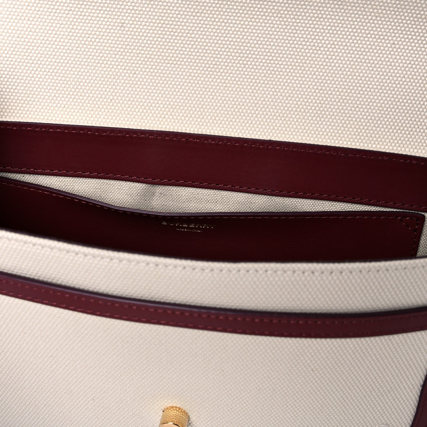 Canvas Horseferry Print Note Crossbody Bag Natural Tan Fiery Red