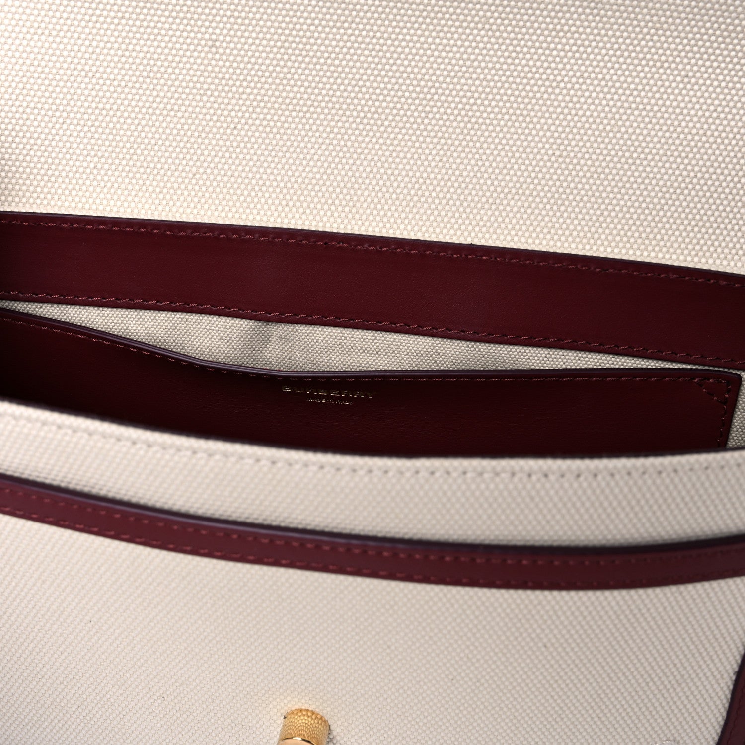 Burberry Canvas Horseferry Print Note Crossbody Bag Natural Tan Fiery Red 13 of 13