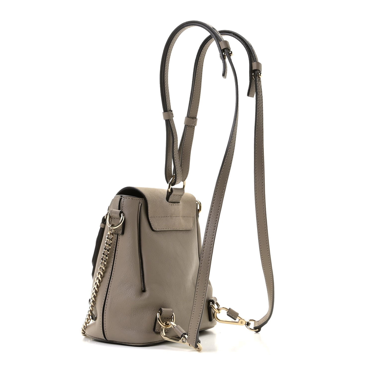 Chloe Suede Calfskin Mini Faye Backpack Motty Grey 2 of 10