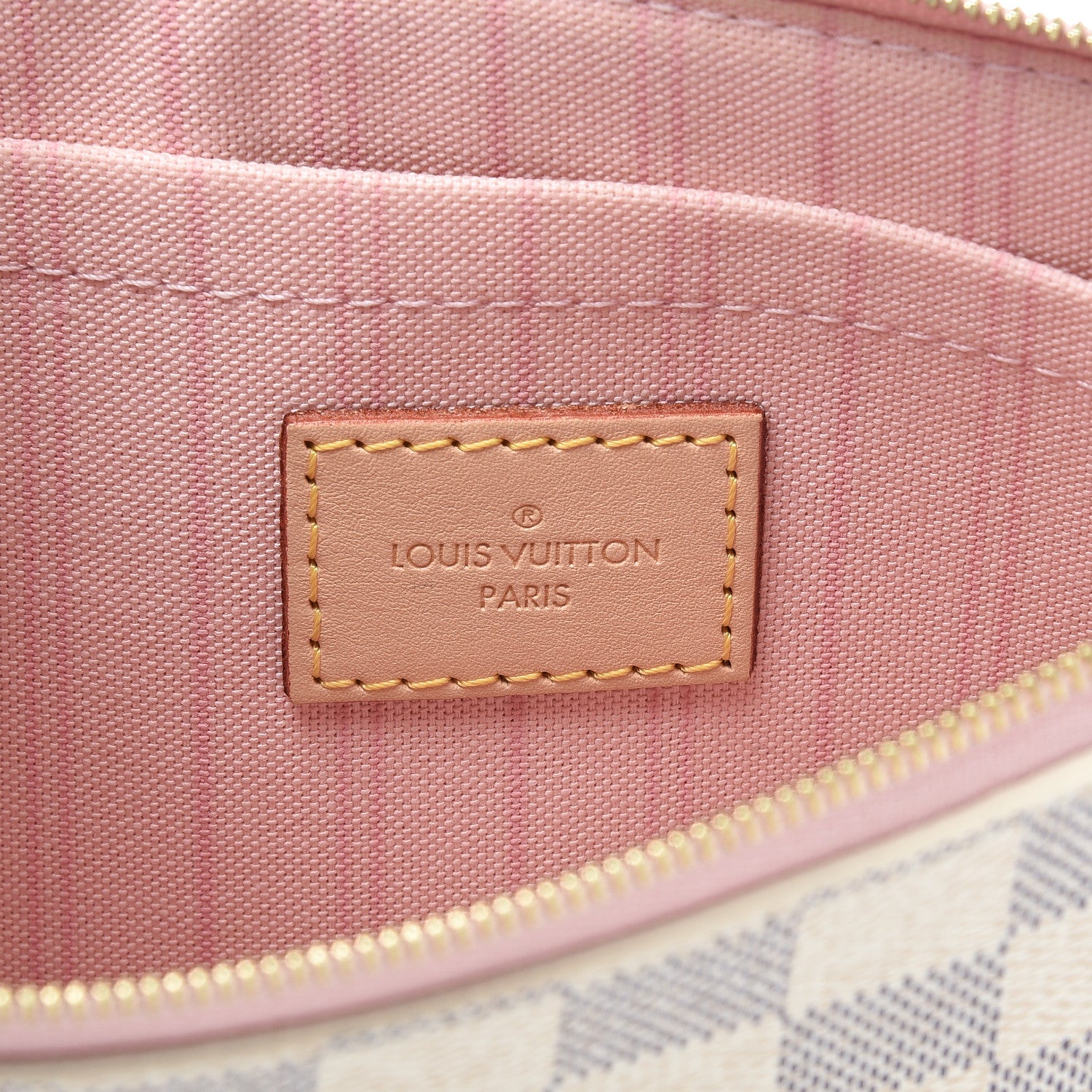 Louis Vuitton Damier Azur Neverfull MM GM Pochette Rose Ballerine 7 of 10