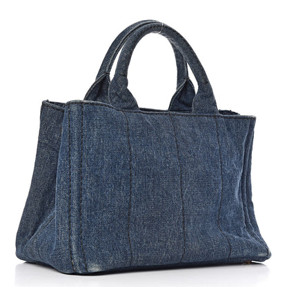 Prada Denim Logo Tote Avio 3 of 15