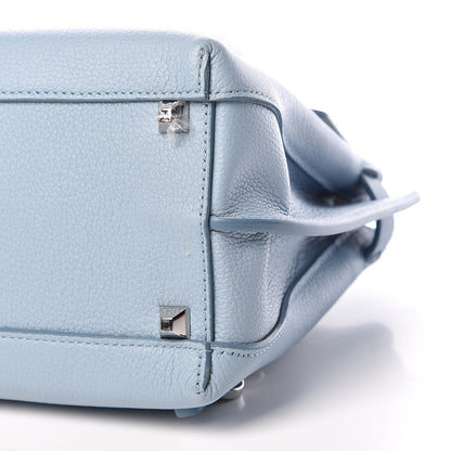 MCM Pebbled Calfskin Medium Milla Backpack Sky Blue 10 of 14