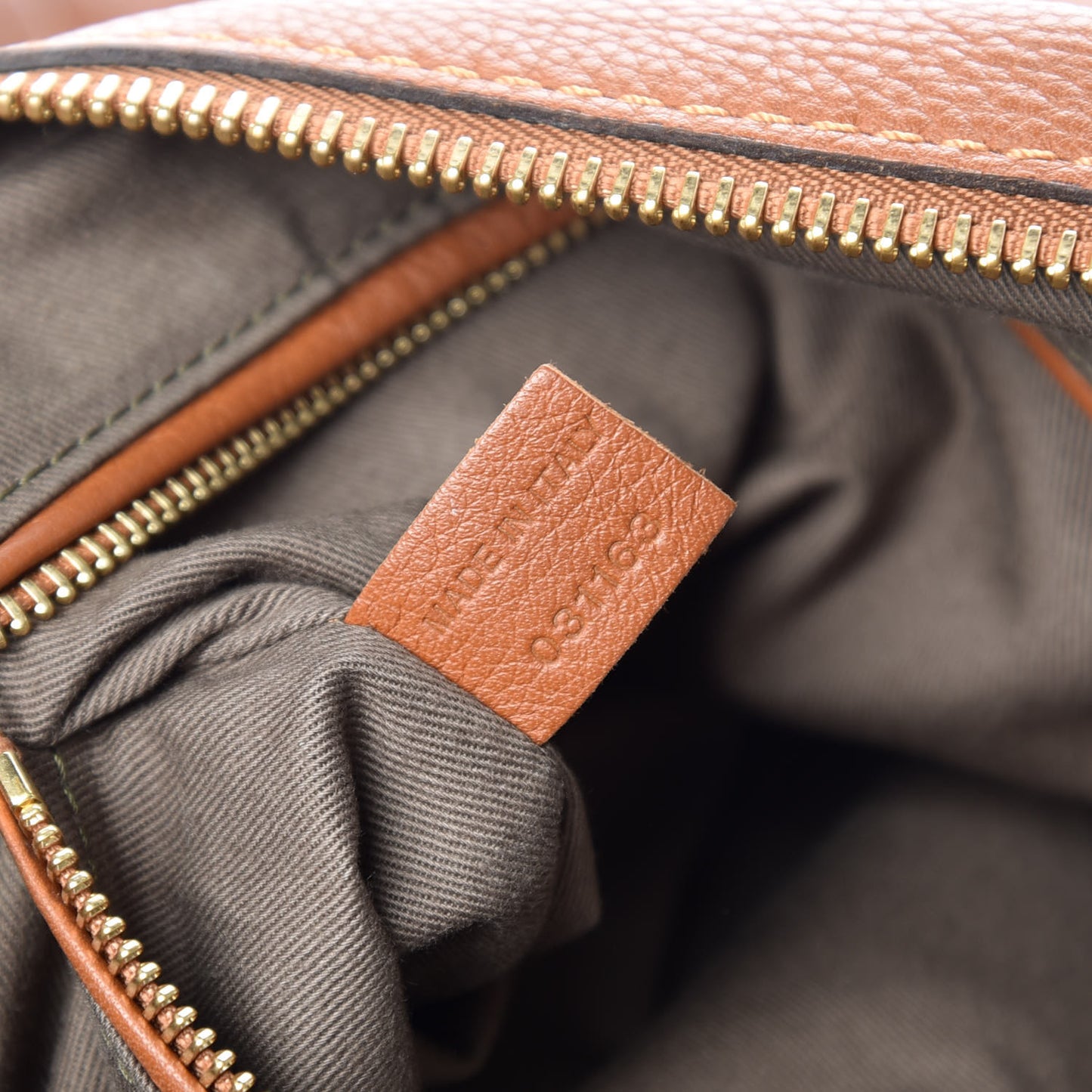 Calfskin Large Marcie Satchel Tan