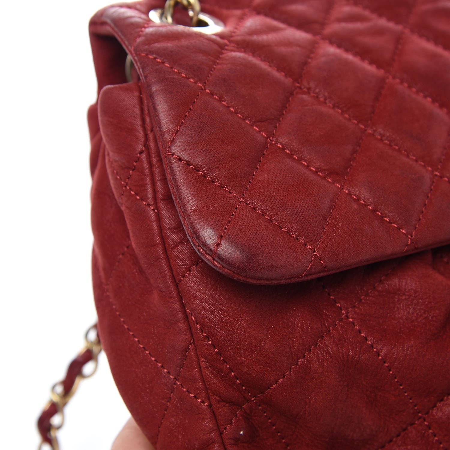 Chanel Iridescent Calfskin Large Chic Quilt Flap Red 12 of 14
