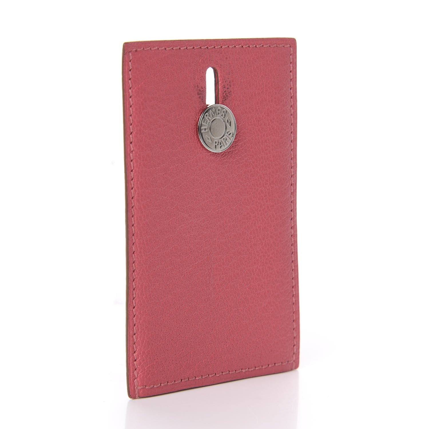Hermes Chevre Mysore Diabolo Card Holder Case Rose Azalee 2 of 4