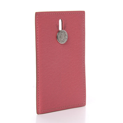 Hermes Chevre Mysore Diabolo Card Holder Case Rose Azalee 2 of 4