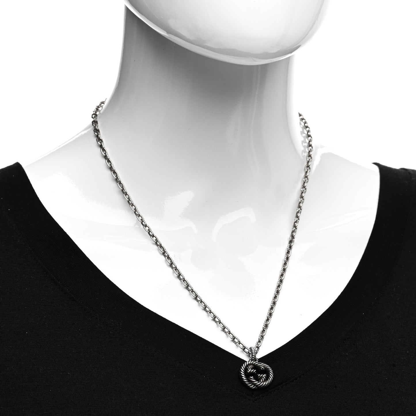 Sterling Silver Small Interlocking G Pendant Necklace