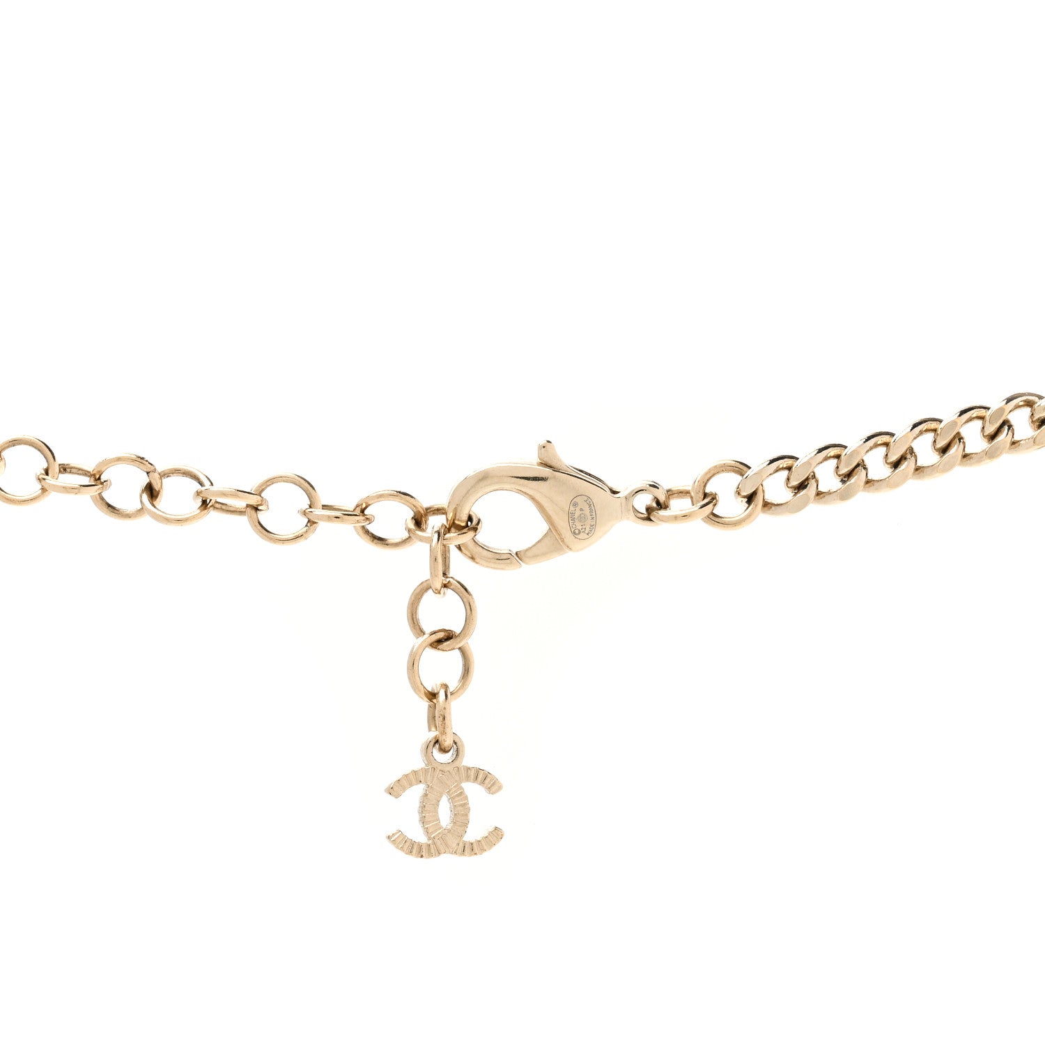 Chanel Crystal Resin CC Chain Link Short Necklace Black Gold 4 of 4