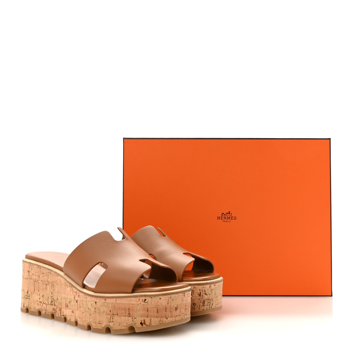 Hermes Calfskin Cork Eze 30 Sandals 39 Naturel 10 of 10