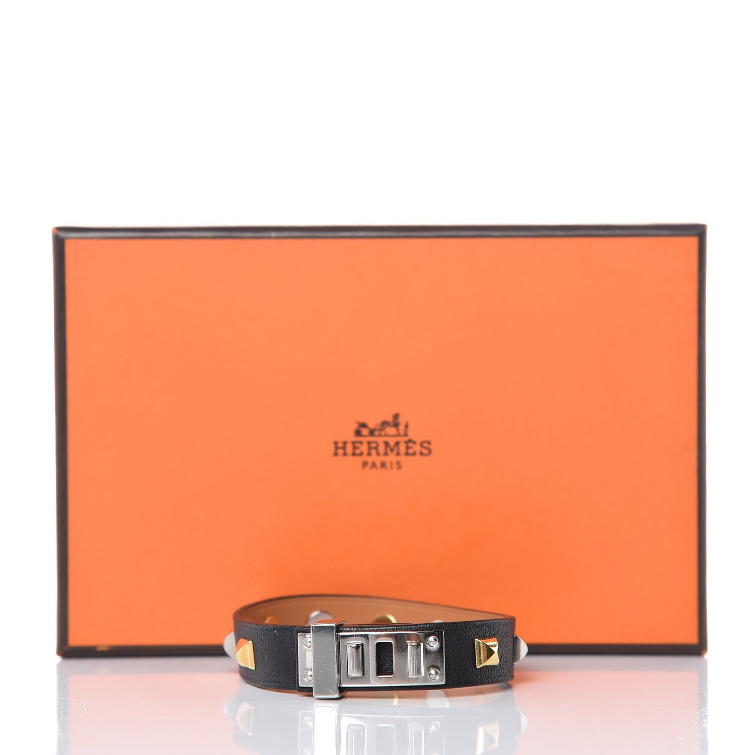Hermes Swift Mini Dog Clous Carres Bracelet T2 Black 5 of 5