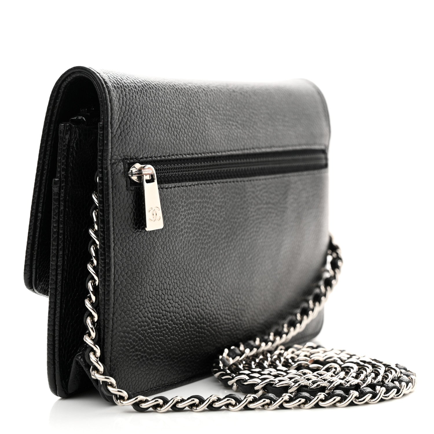 Chanel Caviar Timeless CC Wallet On Chain WOC Black 4 of 13