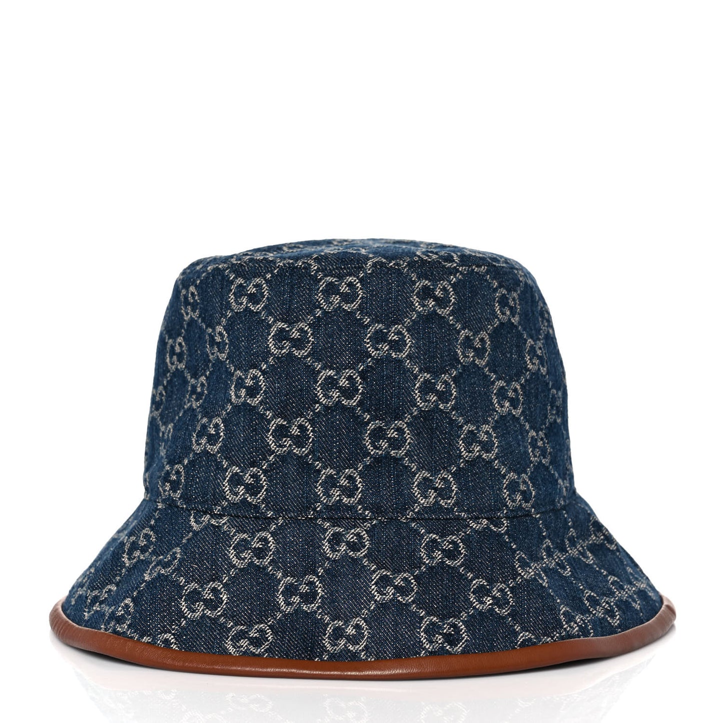 Washed Jacquard Denim Nappa GG Monogram Oscar Bucket Hat S Denim Cuir
