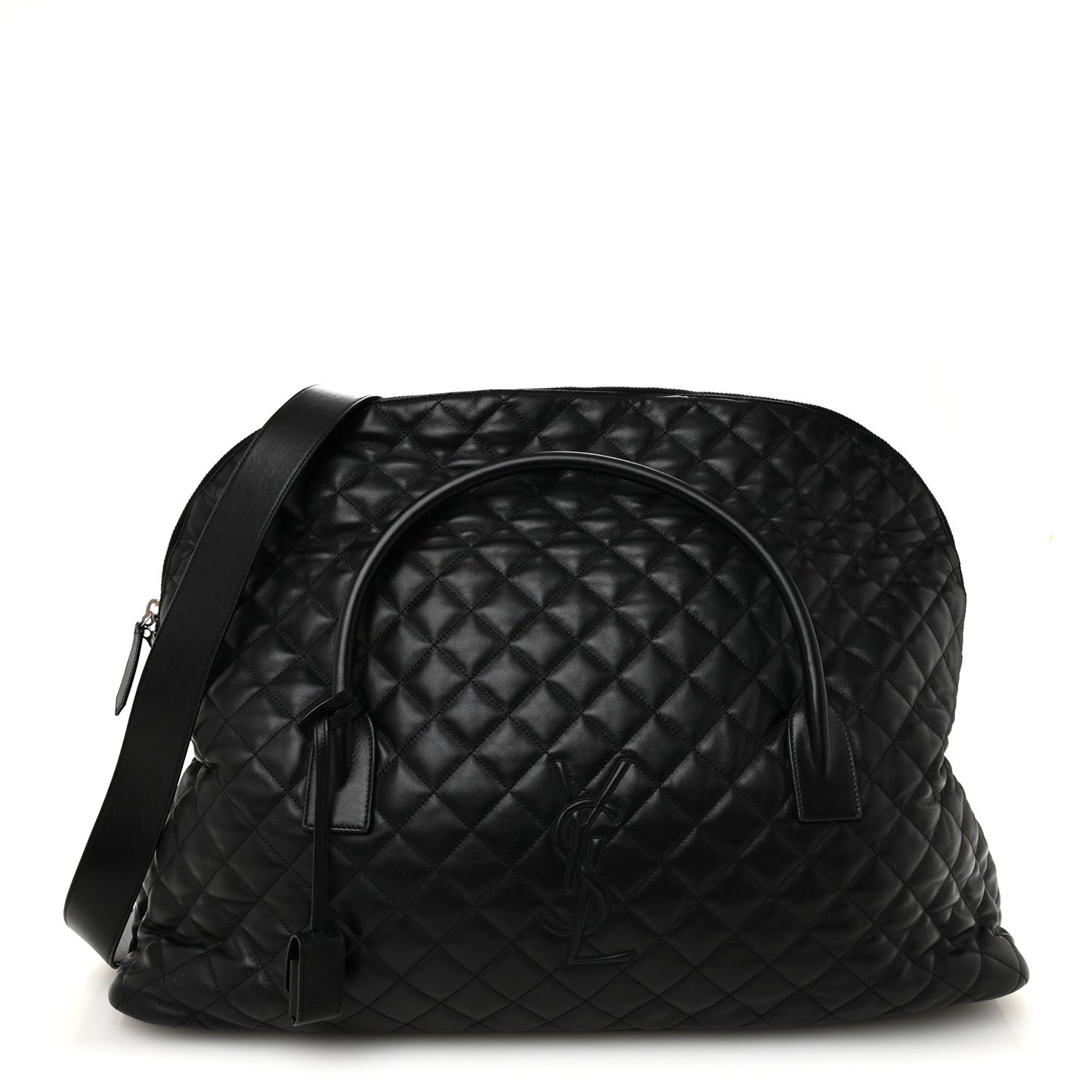 Calfskin Quilted ES Giant Travel Bag Black