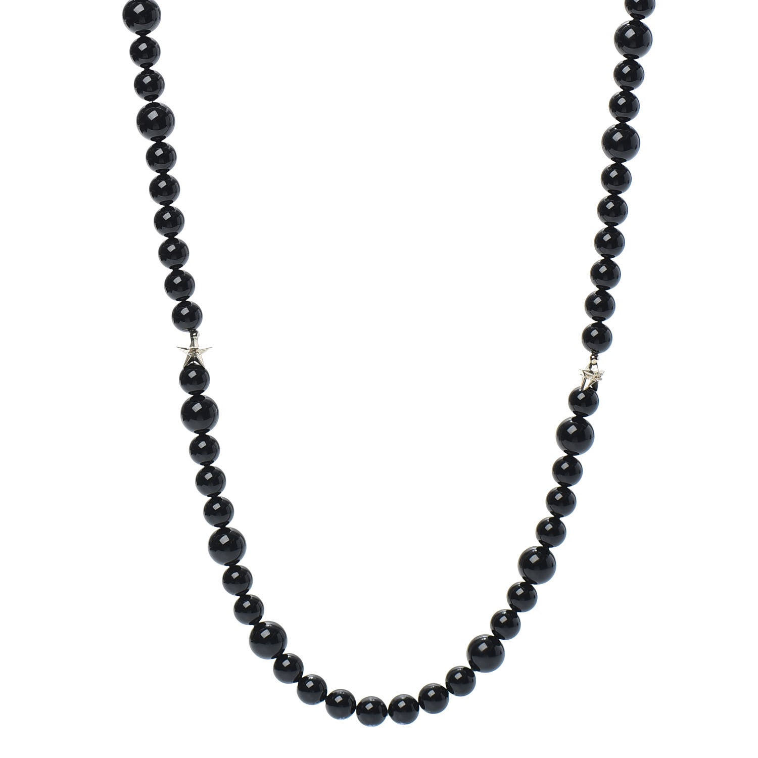 Chanel Beaded CC Star Necklace Black 1 of 6