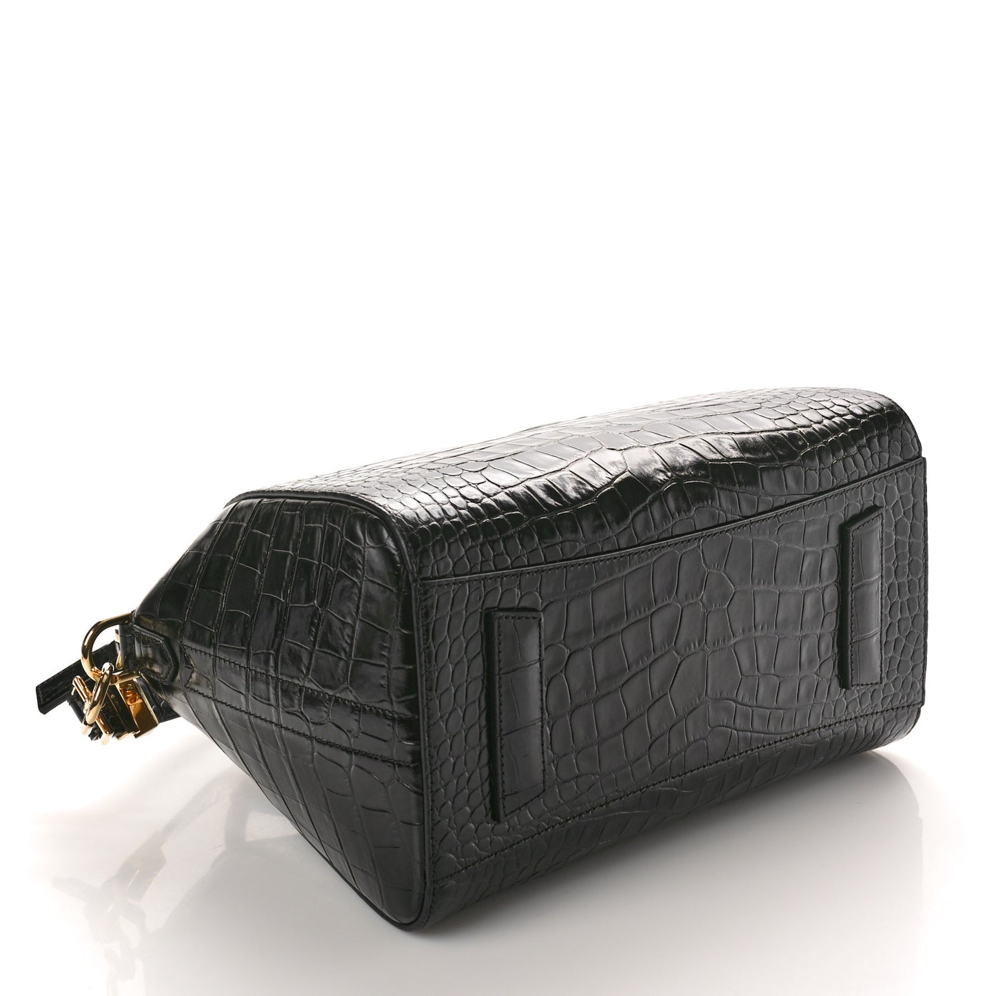 Calfskin Crocodile Embossed Small Antigona Black