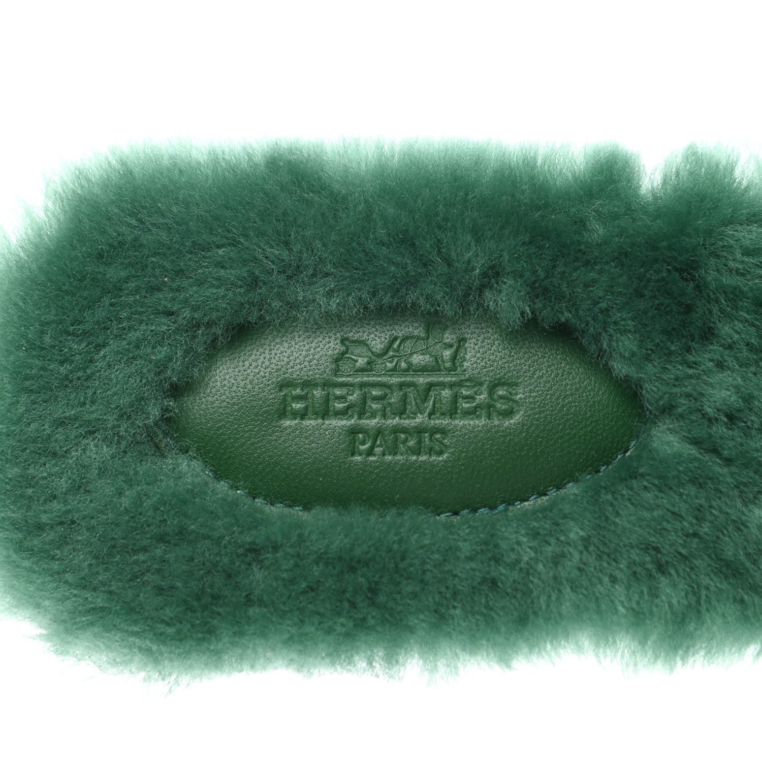 Hermes Woolskin Oran Sandals 36 Vert Anglais 7 of 8