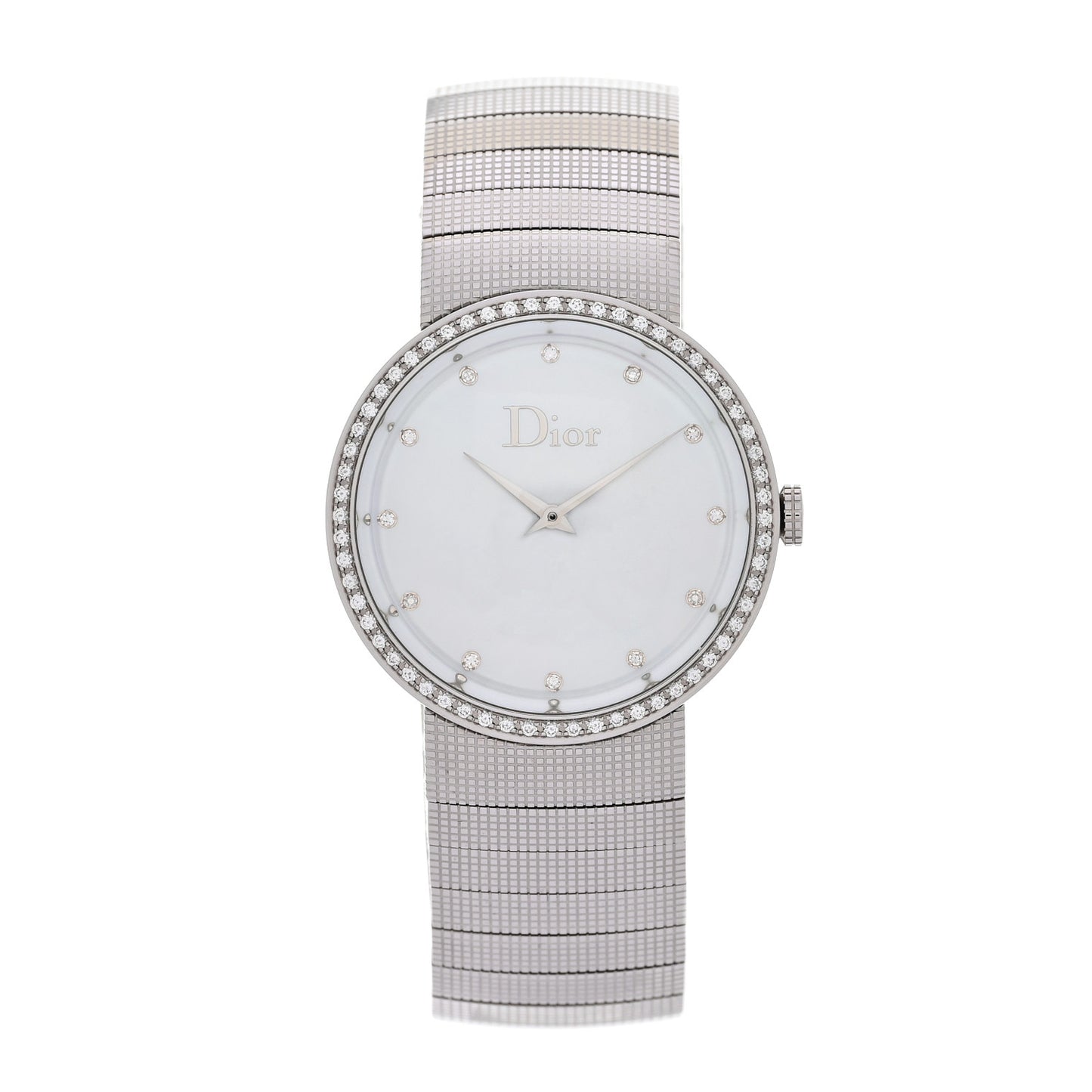 Stainless Steel Diamond Bezel Mother of Pearl 33mm La D De Dior Quartz Watch