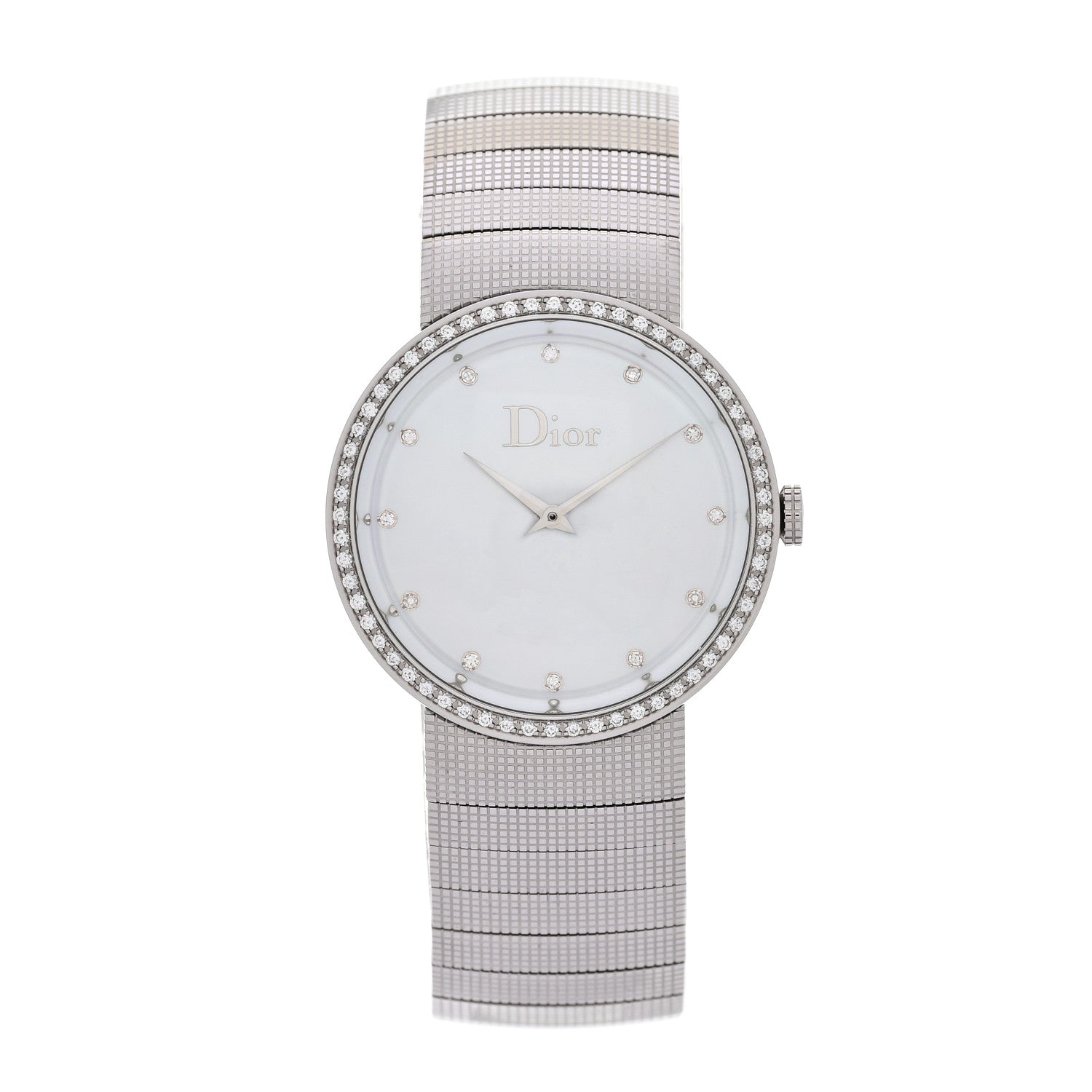 Christian Dior Stainless Steel Diamond Bezel Mother of Pearl 33mm La D De Dior Quartz Watch 1 of 4