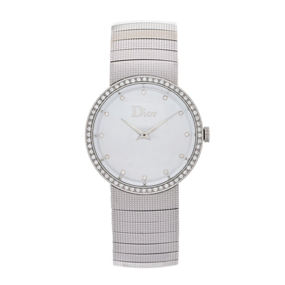 Christian Dior Stainless Steel Diamond Bezel Mother of Pearl 33mm La D De Dior Quartz Watch 1 of 4