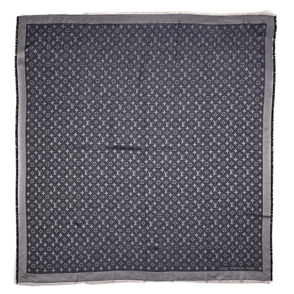 Louis Vuitton Silk Wool Monogram Denim Shawl Blue 1 of 4