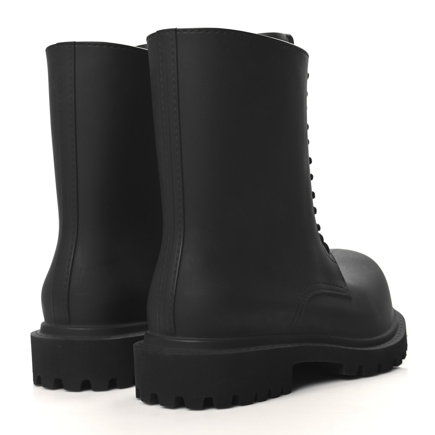 Rubber Mens Steroid Lace Up Boots 11 Black