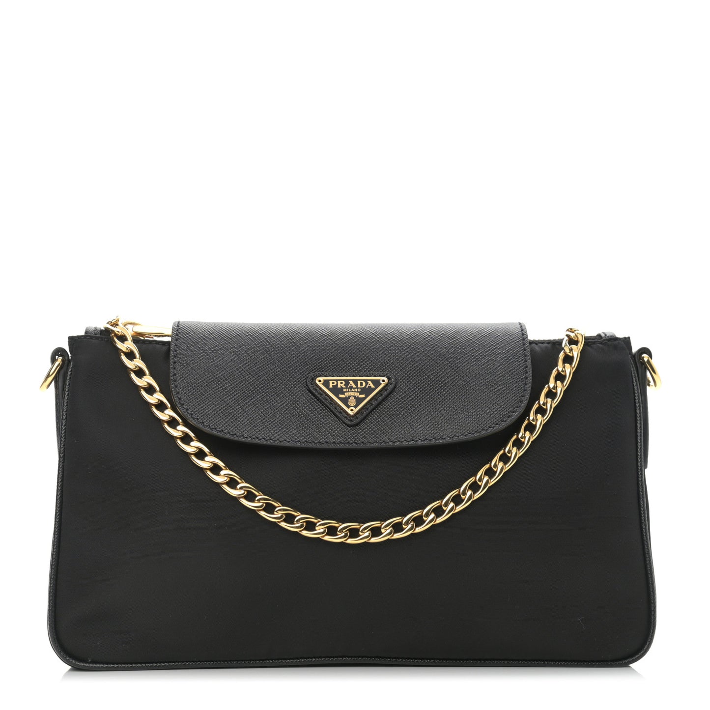 Tessuto Nylon Saffiano Crossbody Bag Black