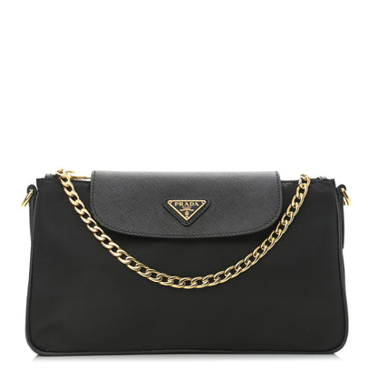 Prada Tessuto Nylon Saffiano Crossbody Bag Black 1 of 11