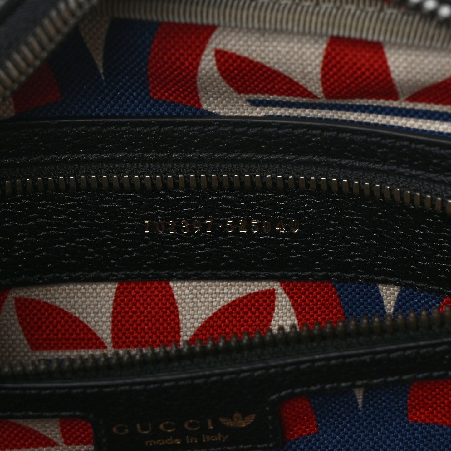 X ADIDAS Textured Dollar Calfskin Web Trefoil Logo Embossed Mini Bowling Bag Black Off White