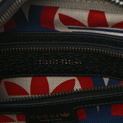 Gucci X ADIDAS Textured Dollar Calfskin Web Trefoil Logo Embossed Mini Bowling Bag Black Off White 7 of 12