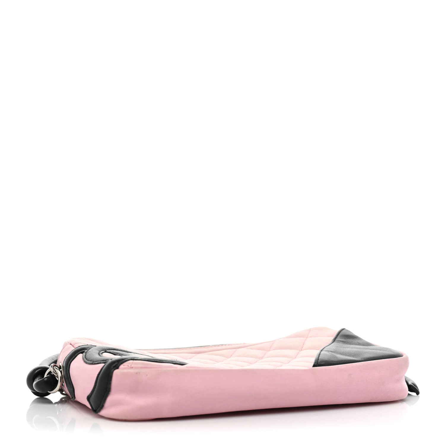 Chanel Calfskin Quilted Cambon Pochette Pink Black 4 of 17
