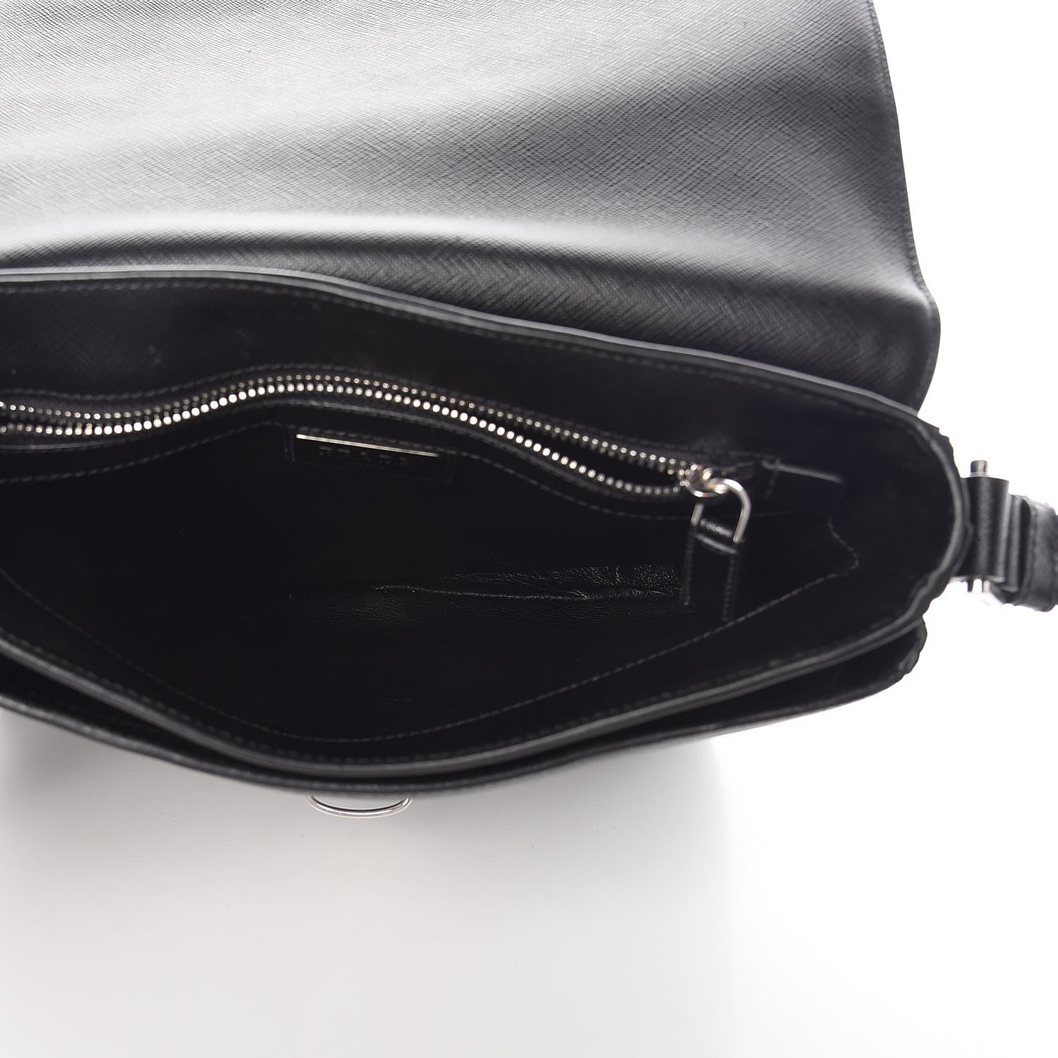 Prada Saffiano Messenger Satchel Black 5 of 15
