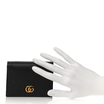 Gucci Pebbled Calfskin GG Marmont Card Case Black 2 of 10