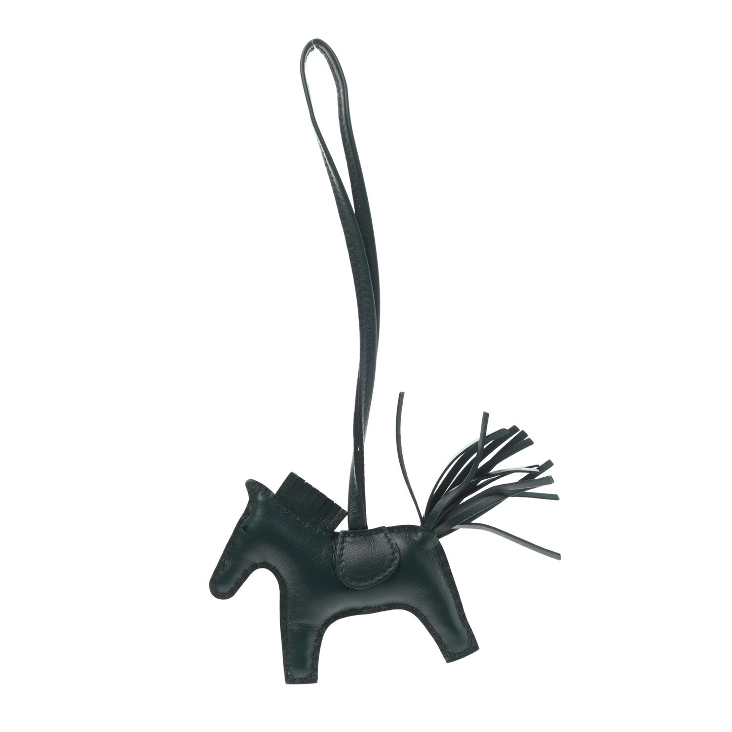 Milo Lambskin Grigri Rodeo Horse Bag Charm PM Vert Cypress