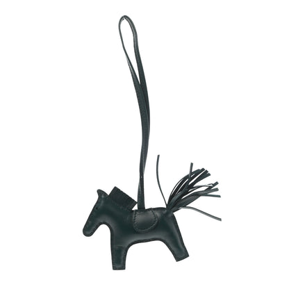 Hermes Milo Lambskin Grigri Rodeo Horse Bag Charm PM Vert Cypress 1 of 5
