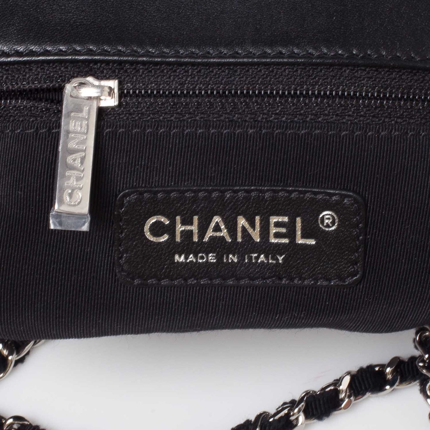 Perforated Patent Hand Embroidered Mini Flap Black