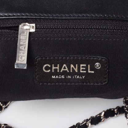 Chanel Perforated Patent Hand Embroidered Mini Flap Black 6 of 9